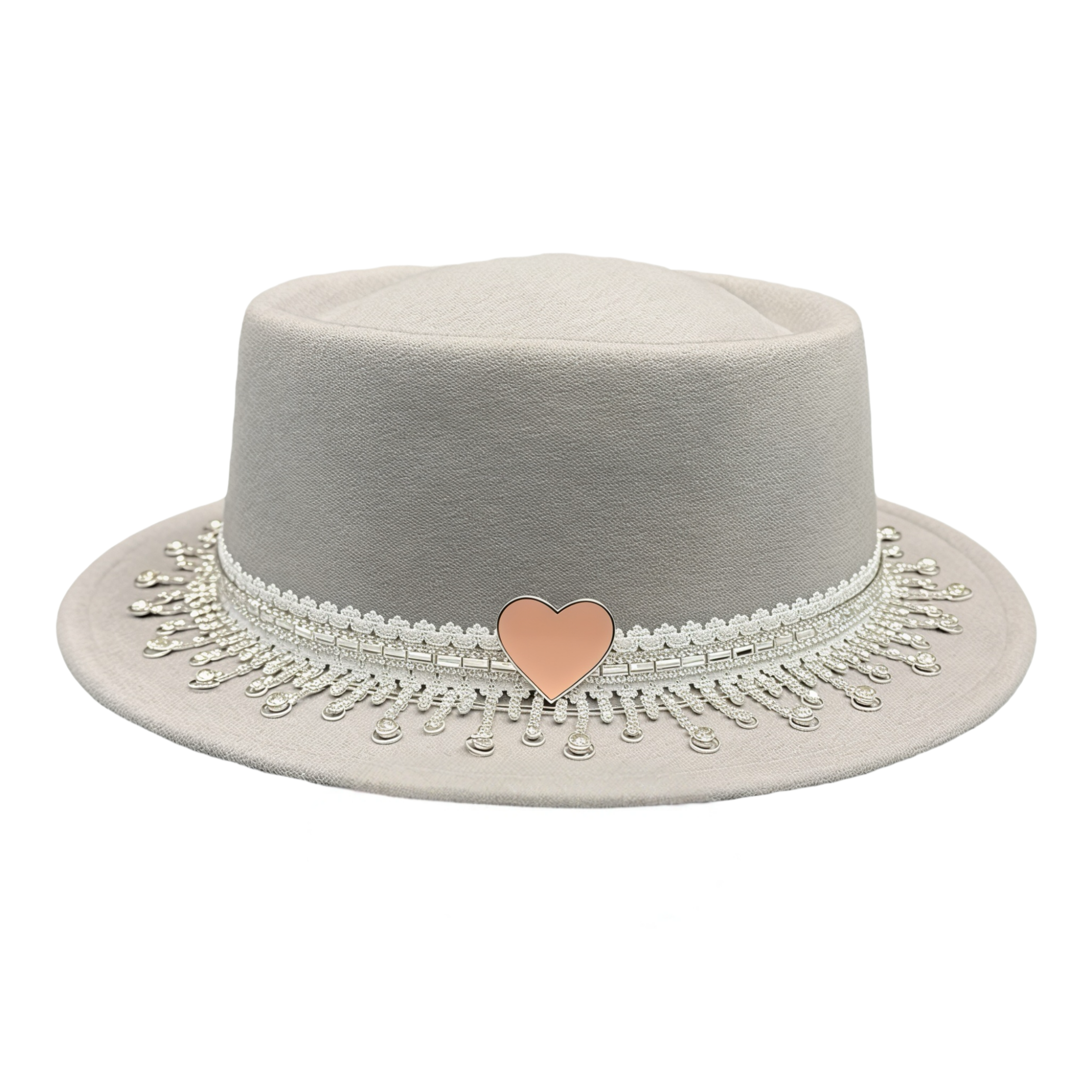 I'm All In! — wool felt fedora by Left Turn Hat Co, band detail close-up