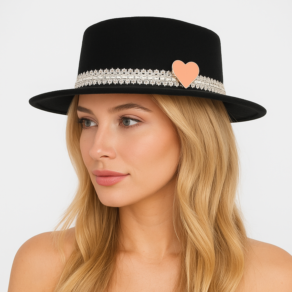 All In — wool felt fedora by Left Turn Hat Co, styled on model