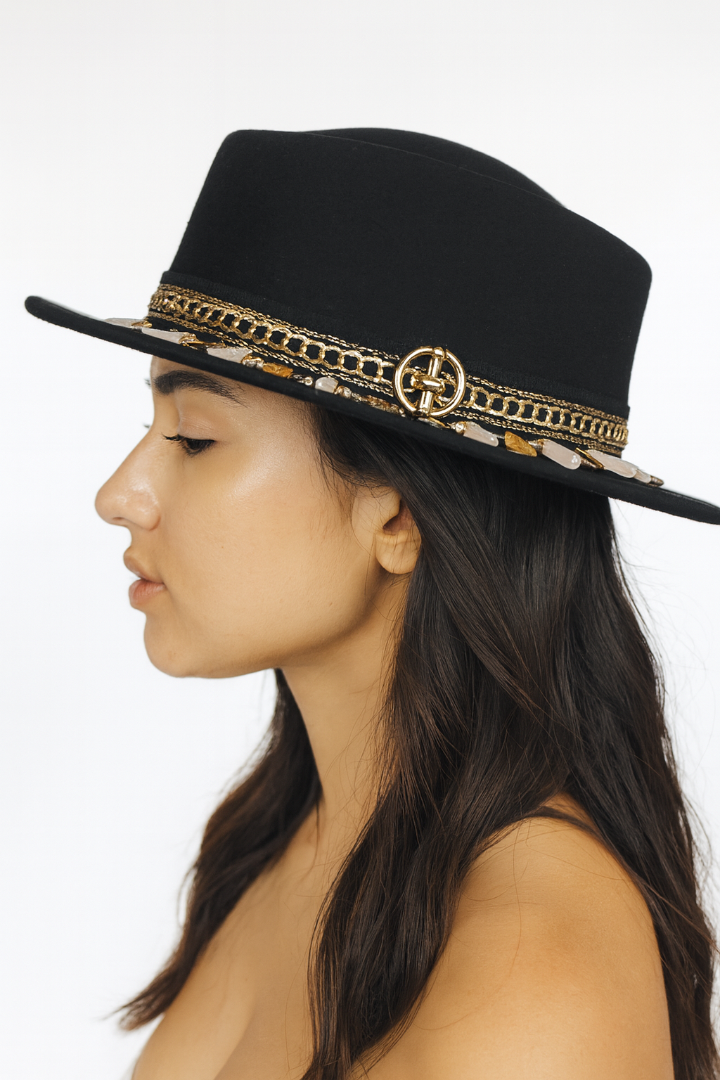 Check Me Out — wool felt fedora by Left Turn Hat Co, styled on model