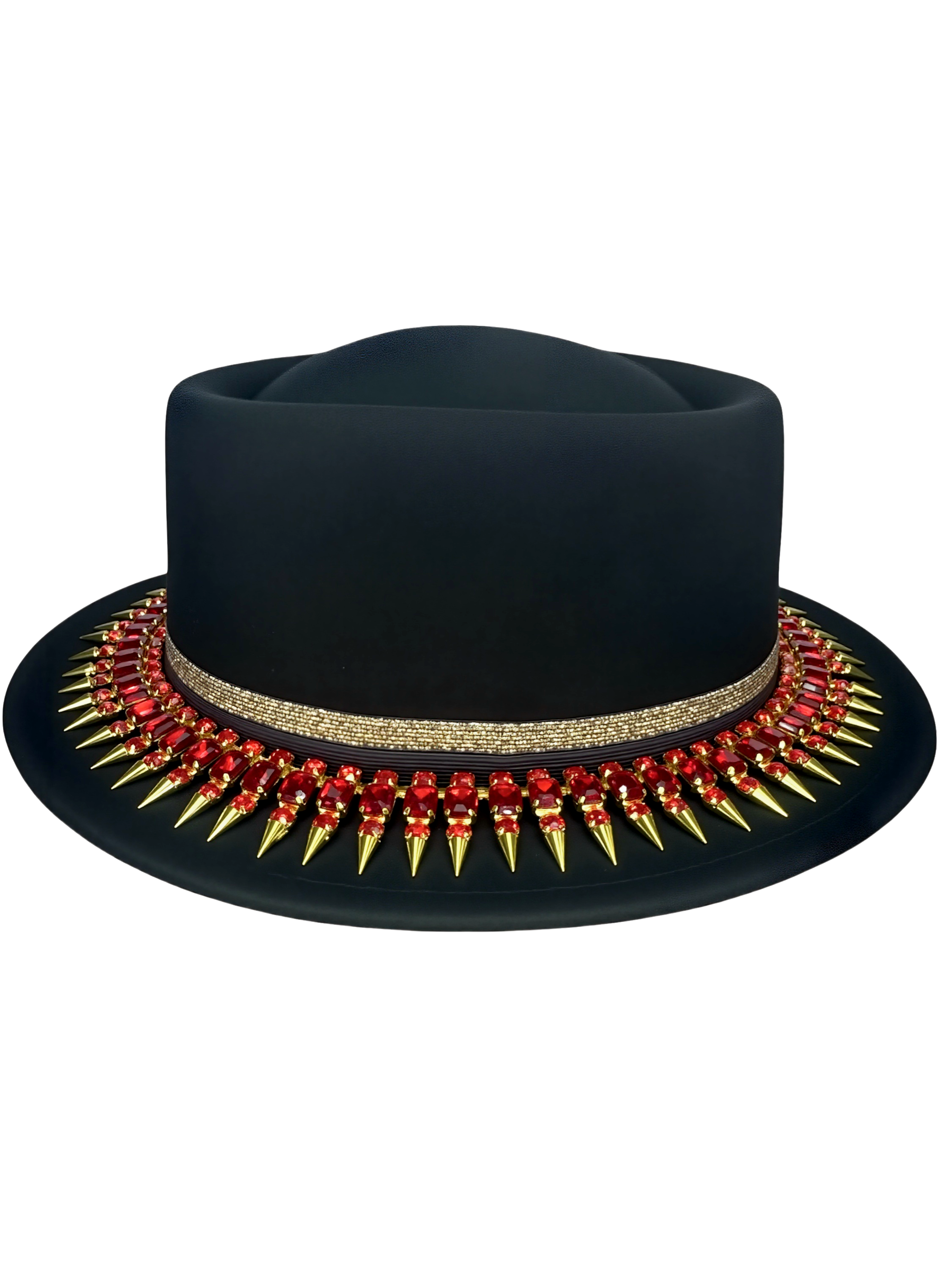 Cosmic Crown — wool felt fedora by Left Turn Hat Co, side profile