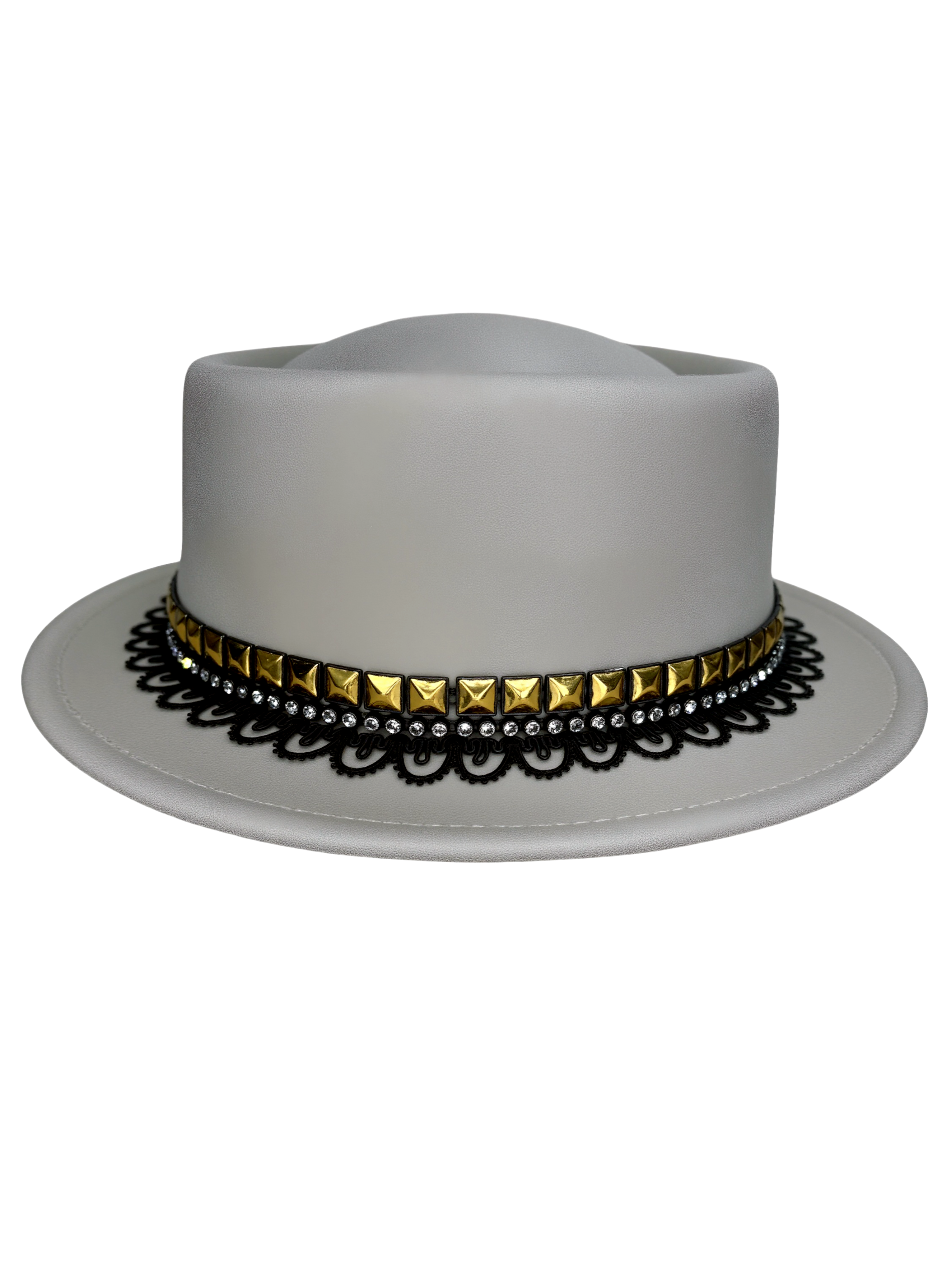 Gold And Daze — wool felt fedora by Left Turn Hat Co, side profile