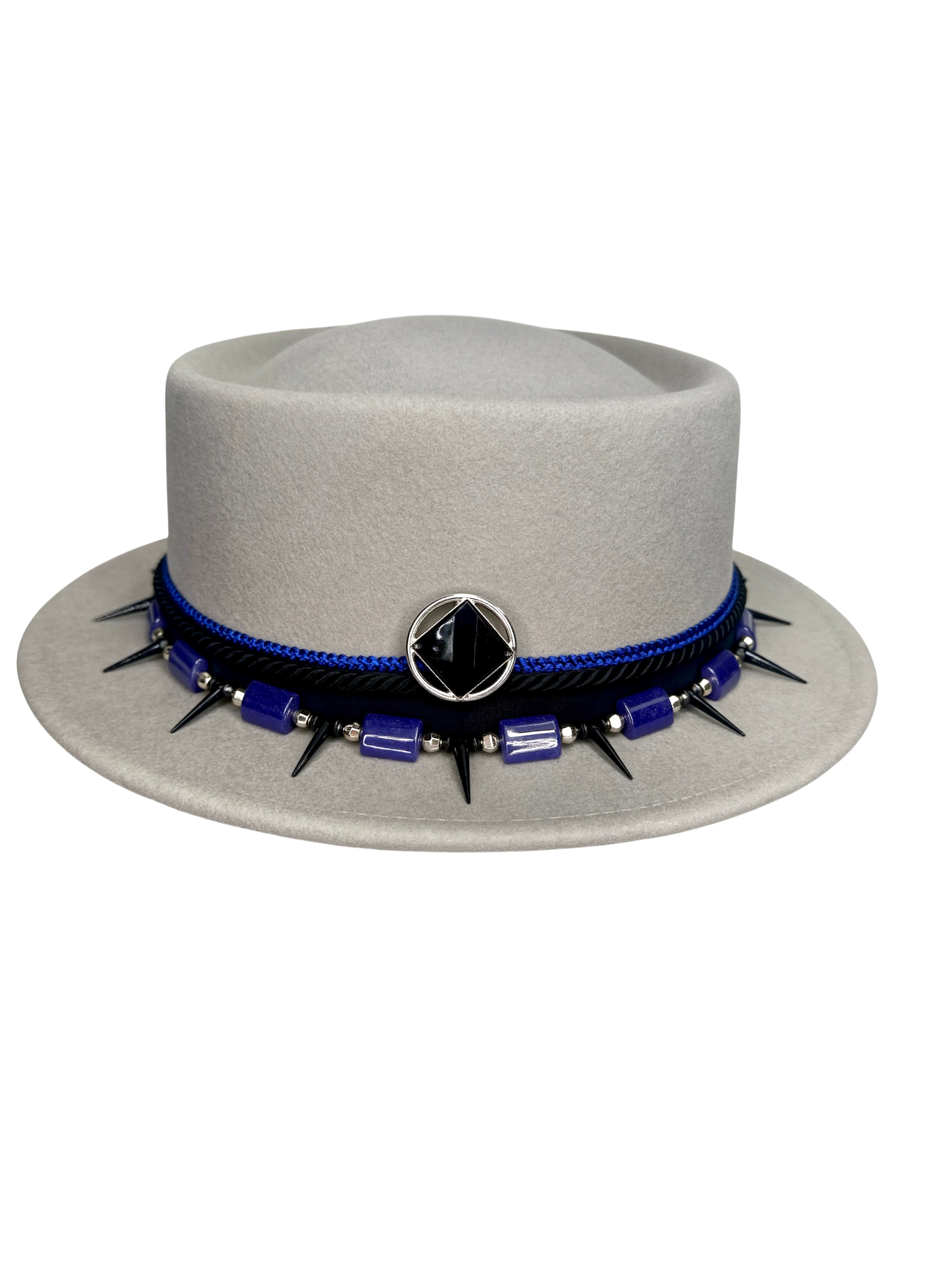 Zero Fear — wool felt fedora by Left Turn Hat Co, band detail close-up