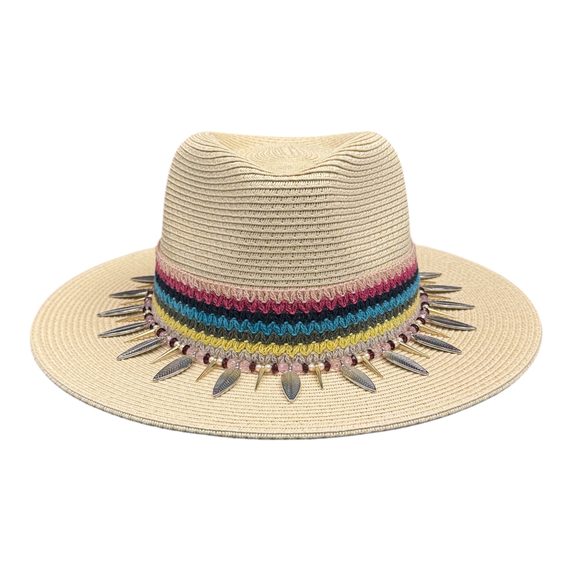 It's Summer Somewhere — handcrafted straw fedora by Left Turn Hat Co, front view