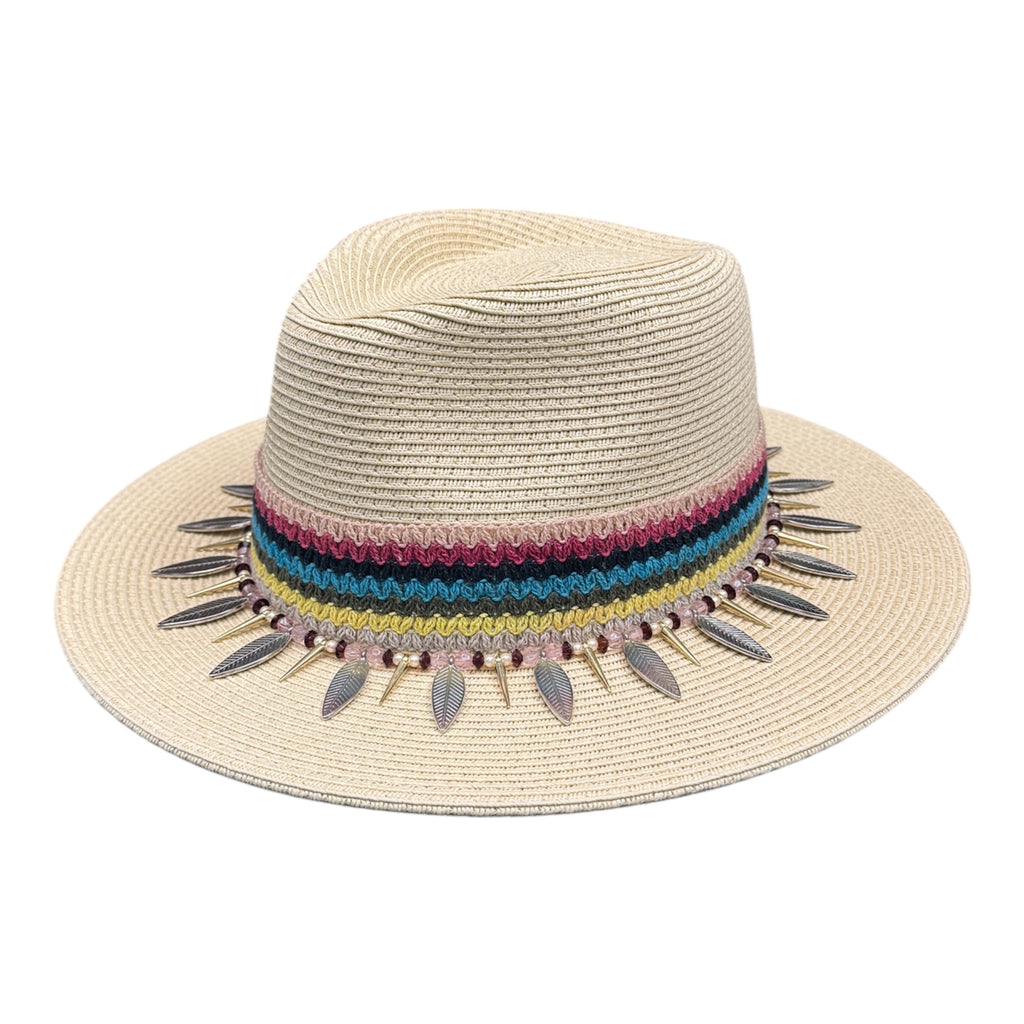 It's Summer Somewhere — handcrafted straw fedora by Left Turn Hat Co, side profile