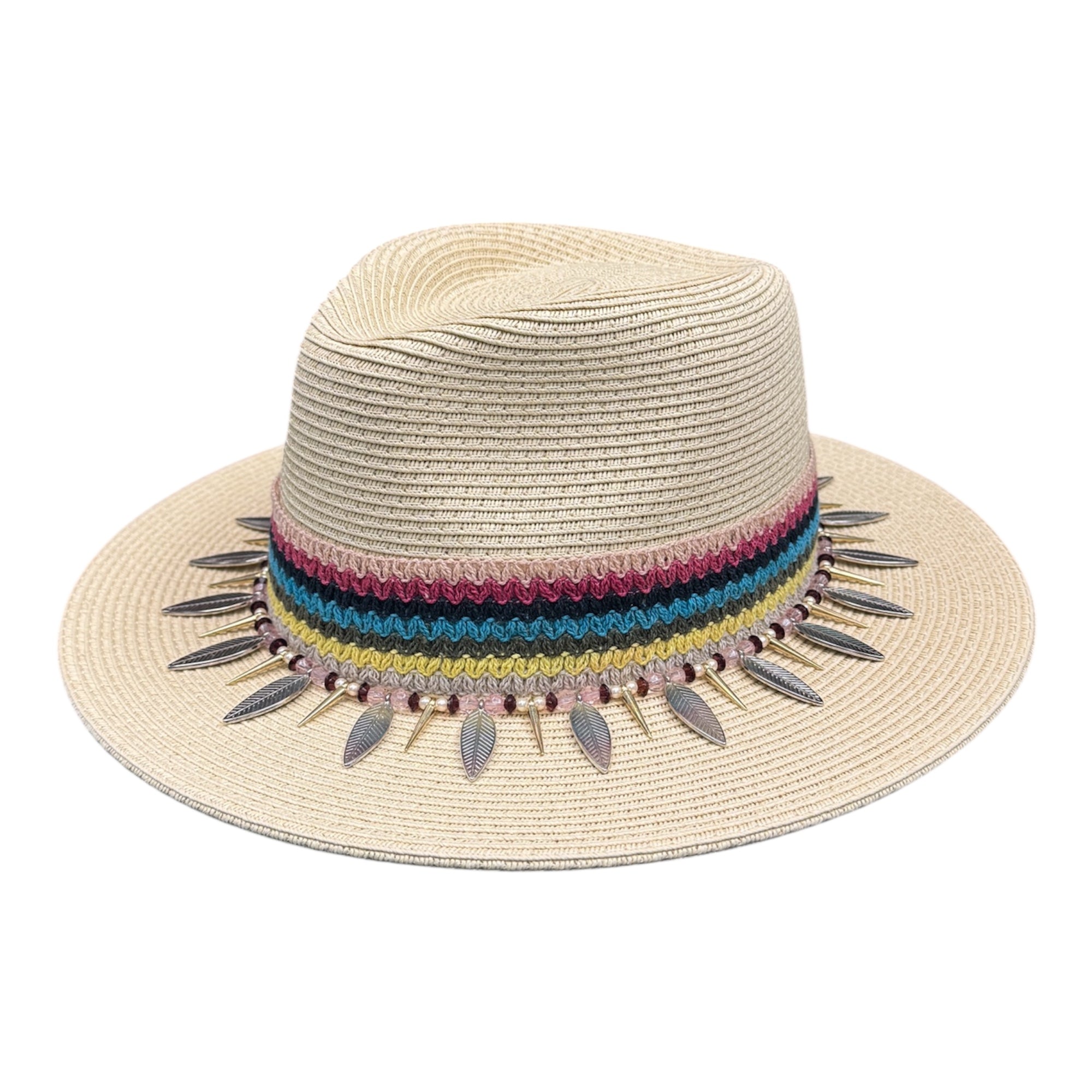 It's Summer Somewhere — handcrafted straw fedora by Left Turn Hat Co, side profile