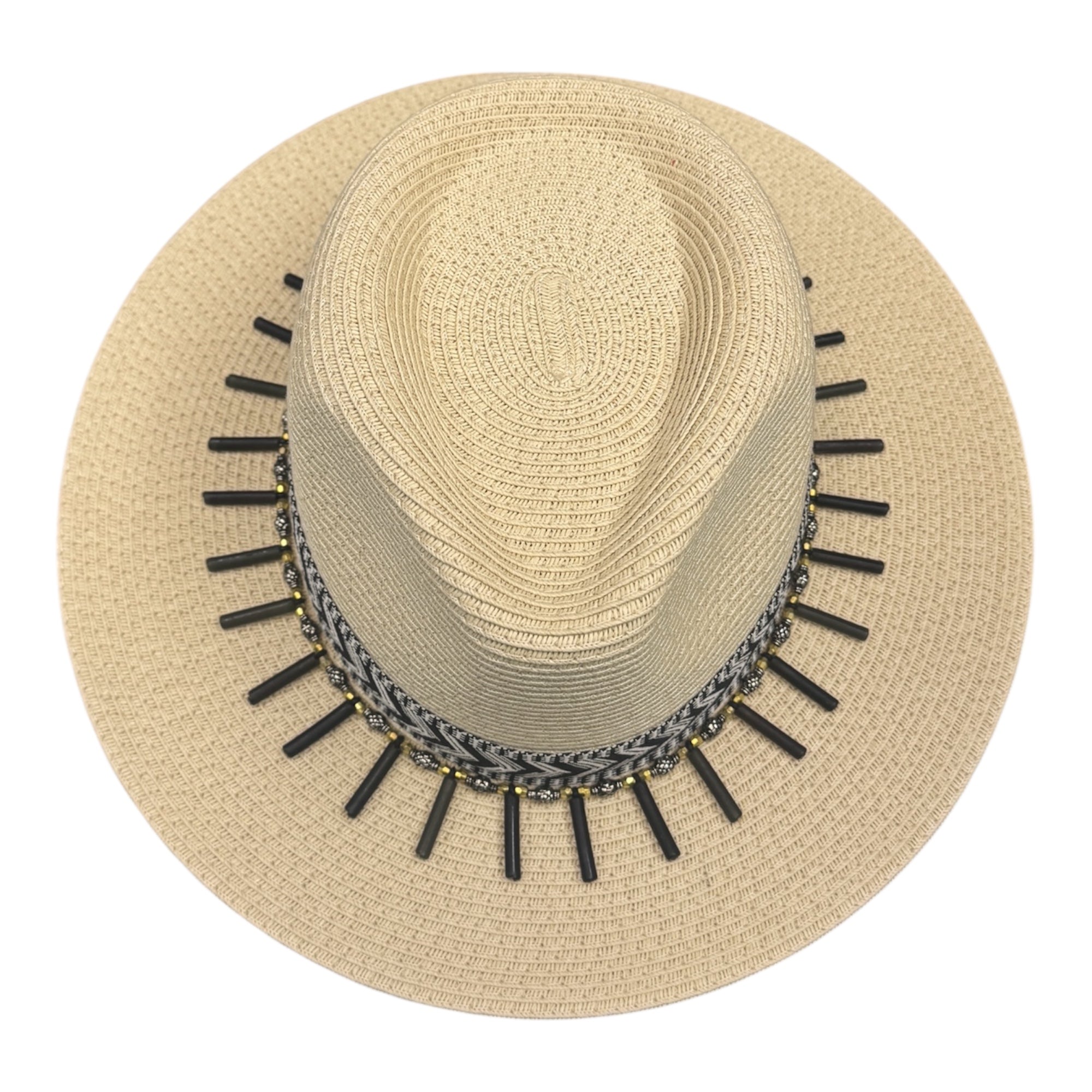 Born Wild — handcrafted straw fedora by Left Turn Hat Co, alternate angle