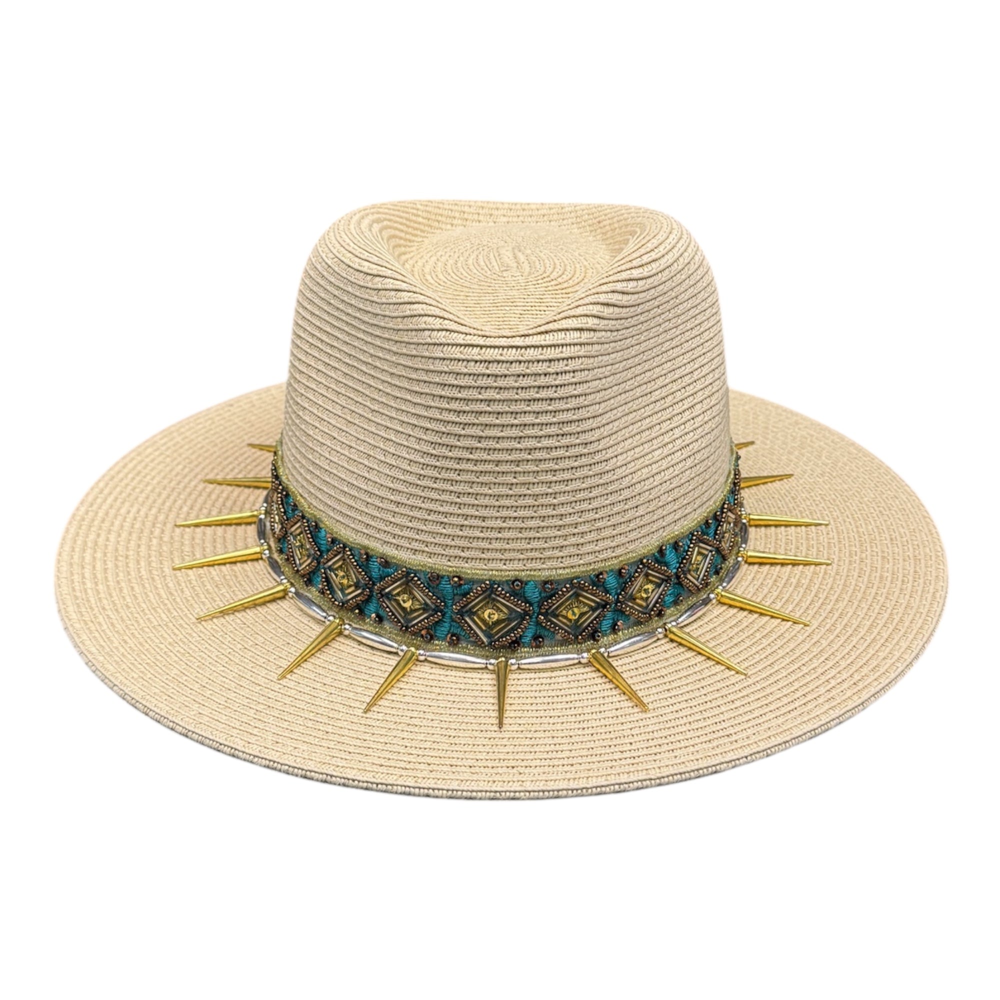 Sweet But Sharp — handcrafted straw fedora by Left Turn Hat Co, front view