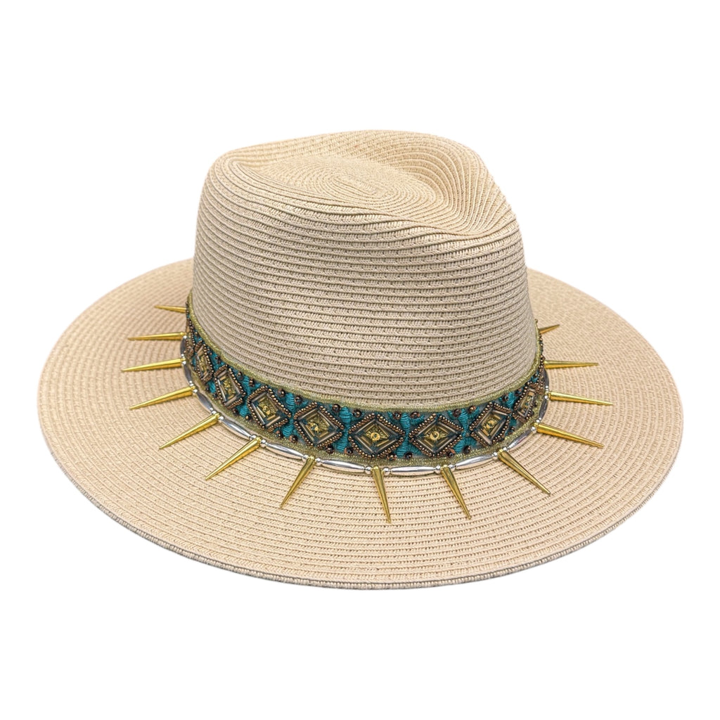 Sweet But Sharp — handcrafted straw fedora by Left Turn Hat Co, side profile