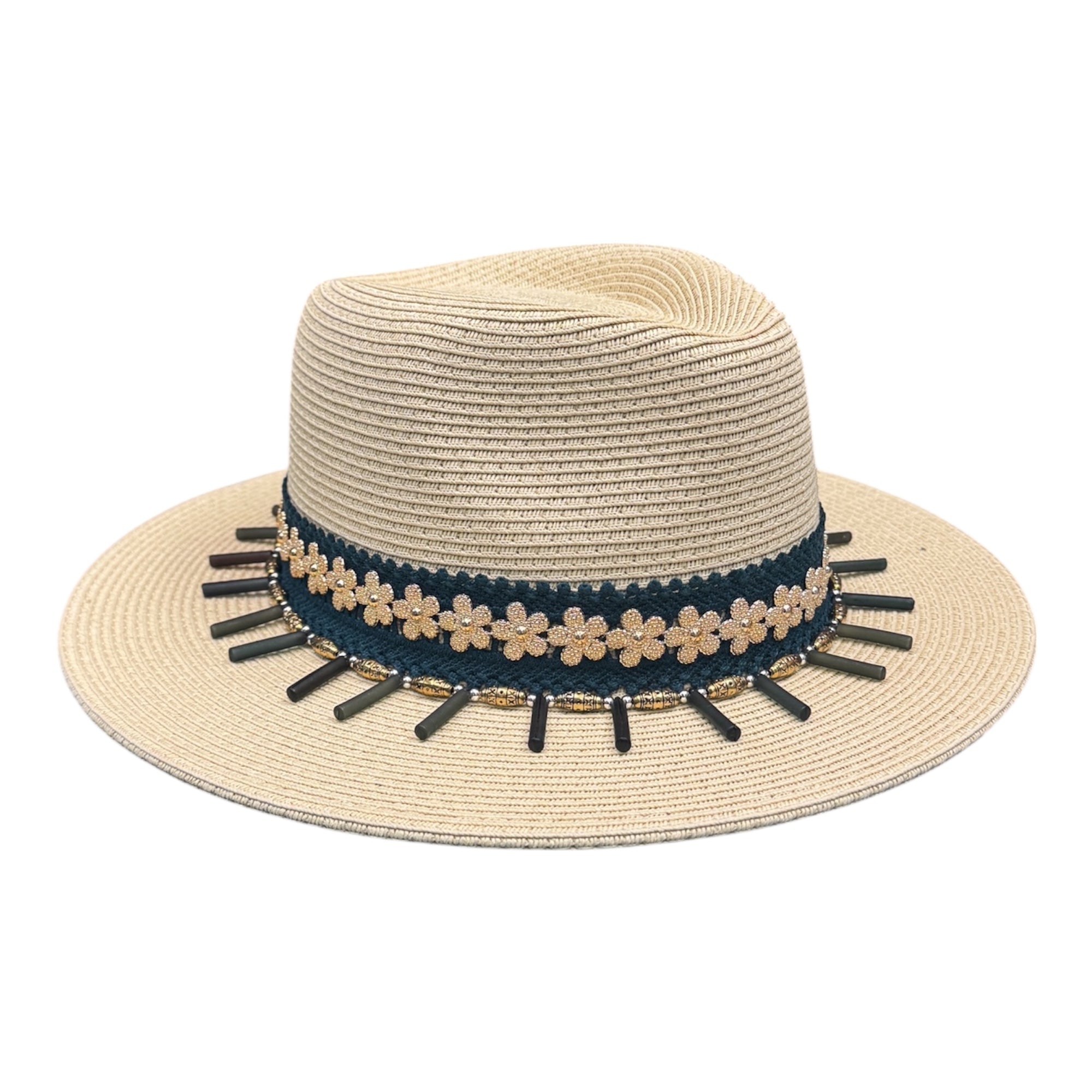 Different On Purpose — handcrafted straw fedora by Left Turn Hat Co, band detail close-up
