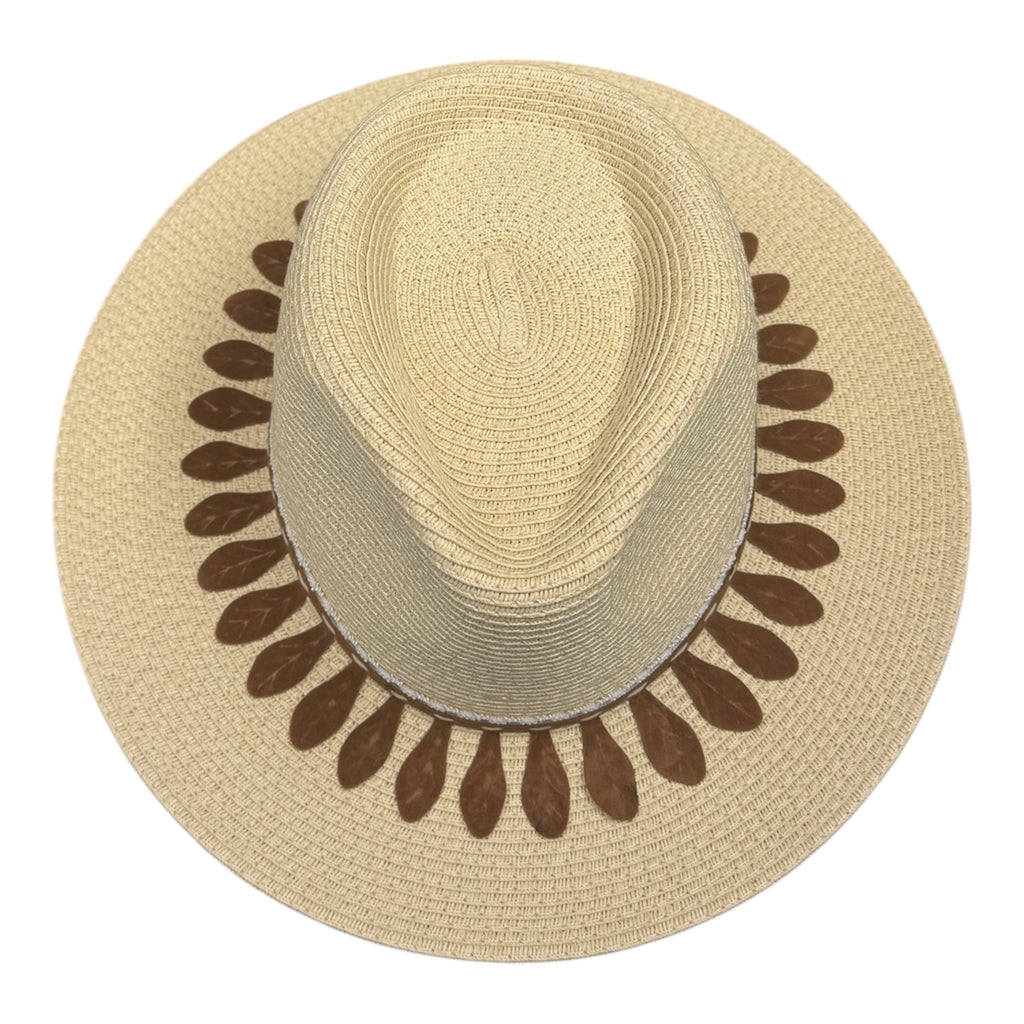 Kiss The Sky — handcrafted straw fedora by Left Turn Hat Co, band detail close-up