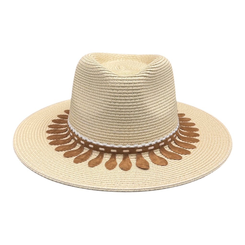 Kiss The Sky — handcrafted straw fedora by Left Turn Hat Co, front view
