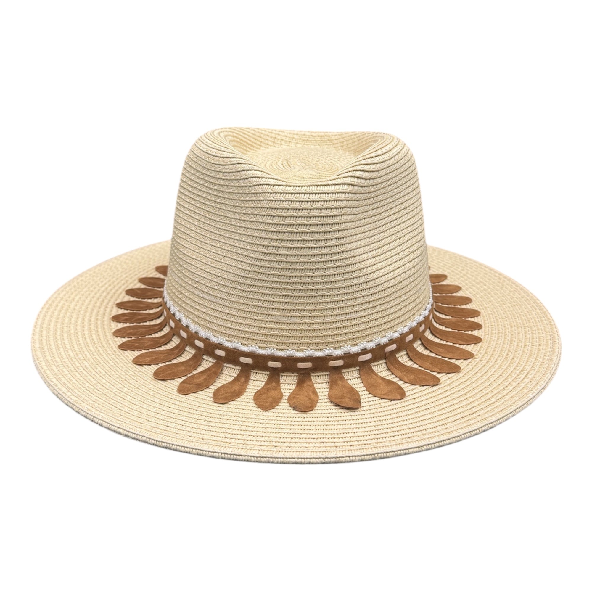 Kiss The Sky — handcrafted straw fedora by Left Turn Hat Co, front view