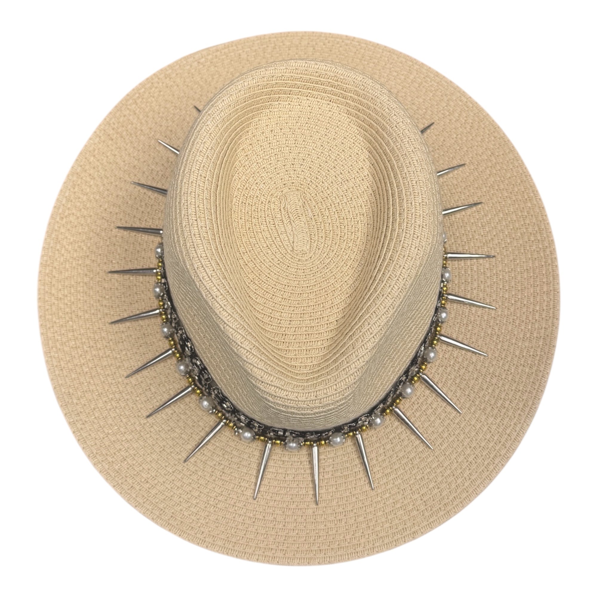 Do Not Touch — handcrafted straw fedora by Left Turn Hat Co, band detail close-up