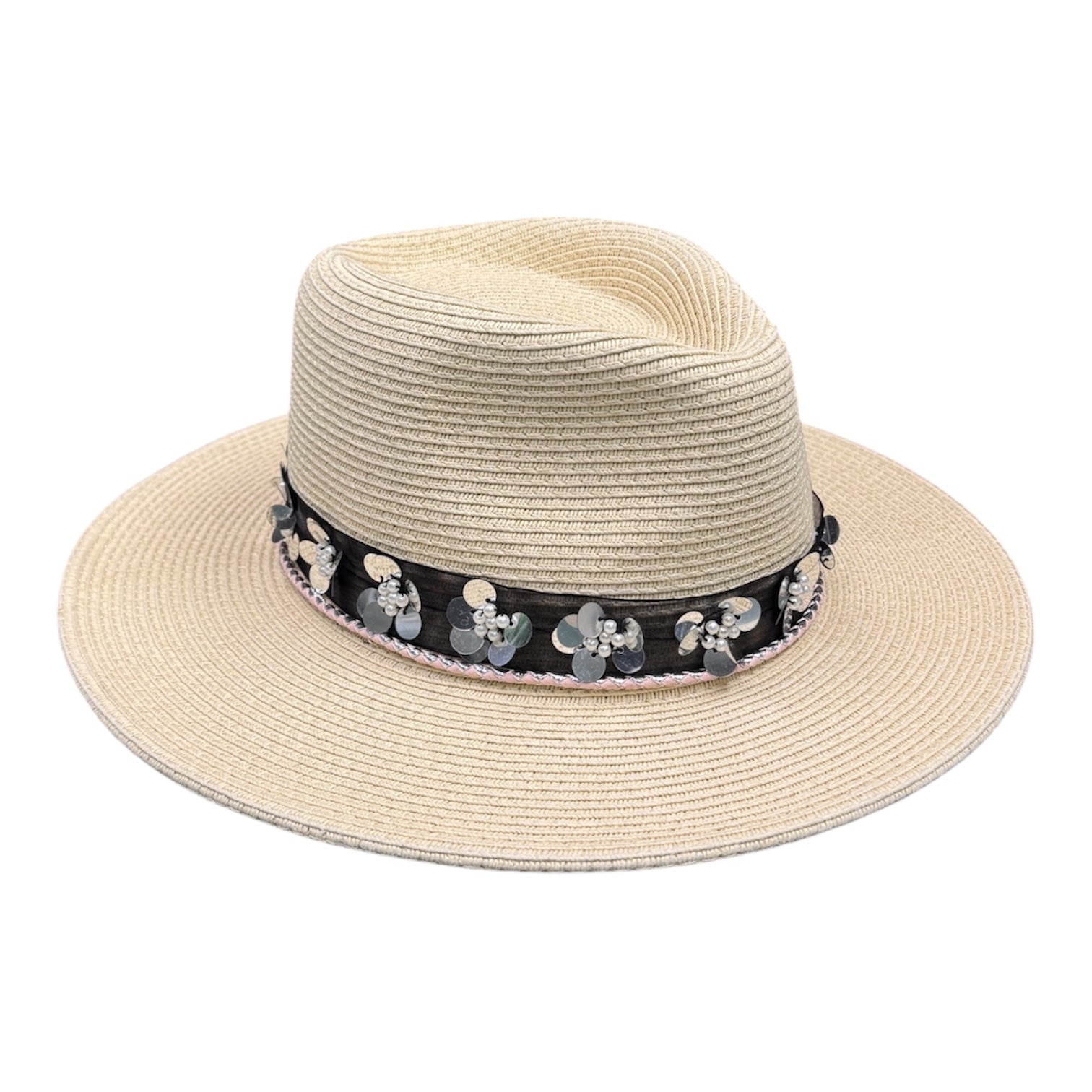 DayDreamer — handcrafted straw fedora by Left Turn Hat Co, band detail close-up