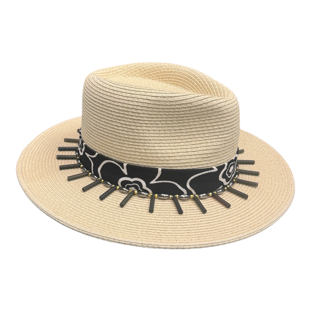 First Class — handcrafted straw fedora by Left Turn Hat Co, styled on model