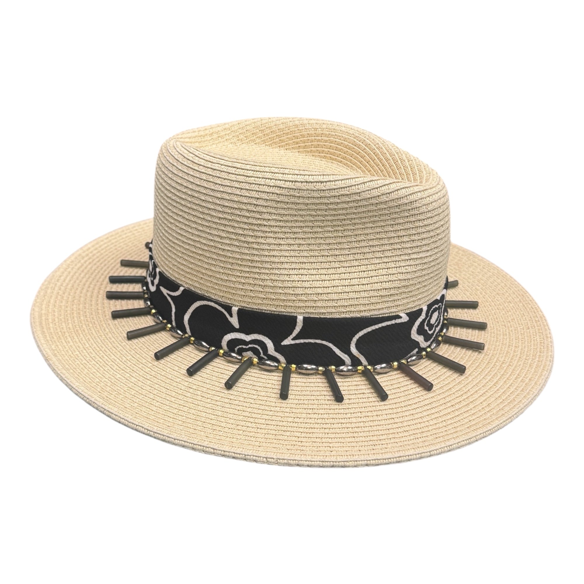 First Class — handcrafted straw fedora by Left Turn Hat Co, styled on model