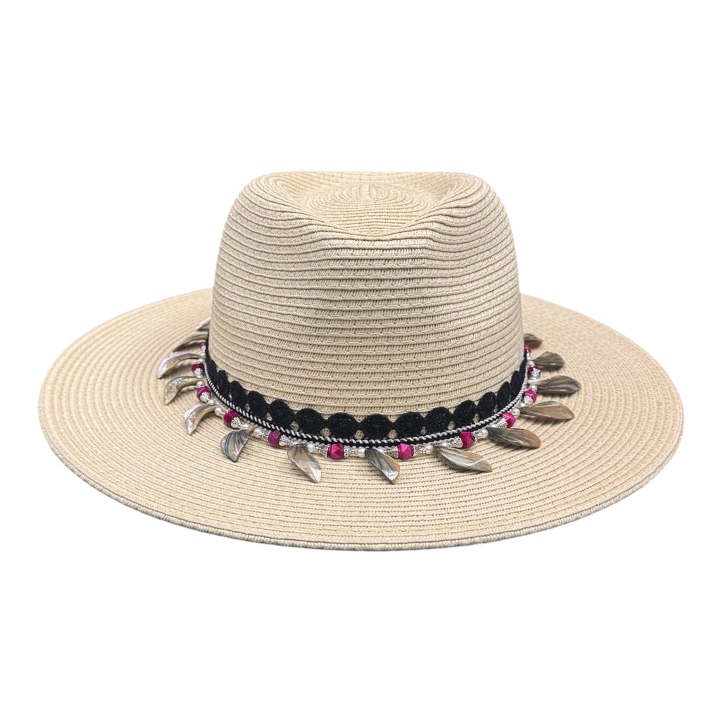 Hot Girl Shade — handcrafted straw fedora by Left Turn Hat Co, front view