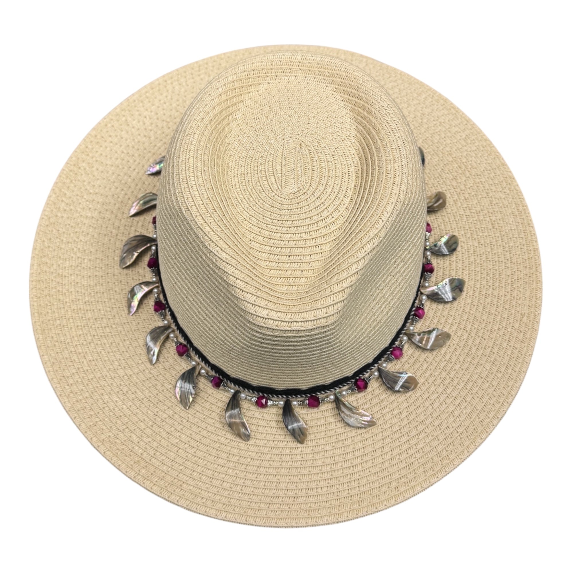 Hot Girl Shade — handcrafted straw fedora by Left Turn Hat Co, styled on model