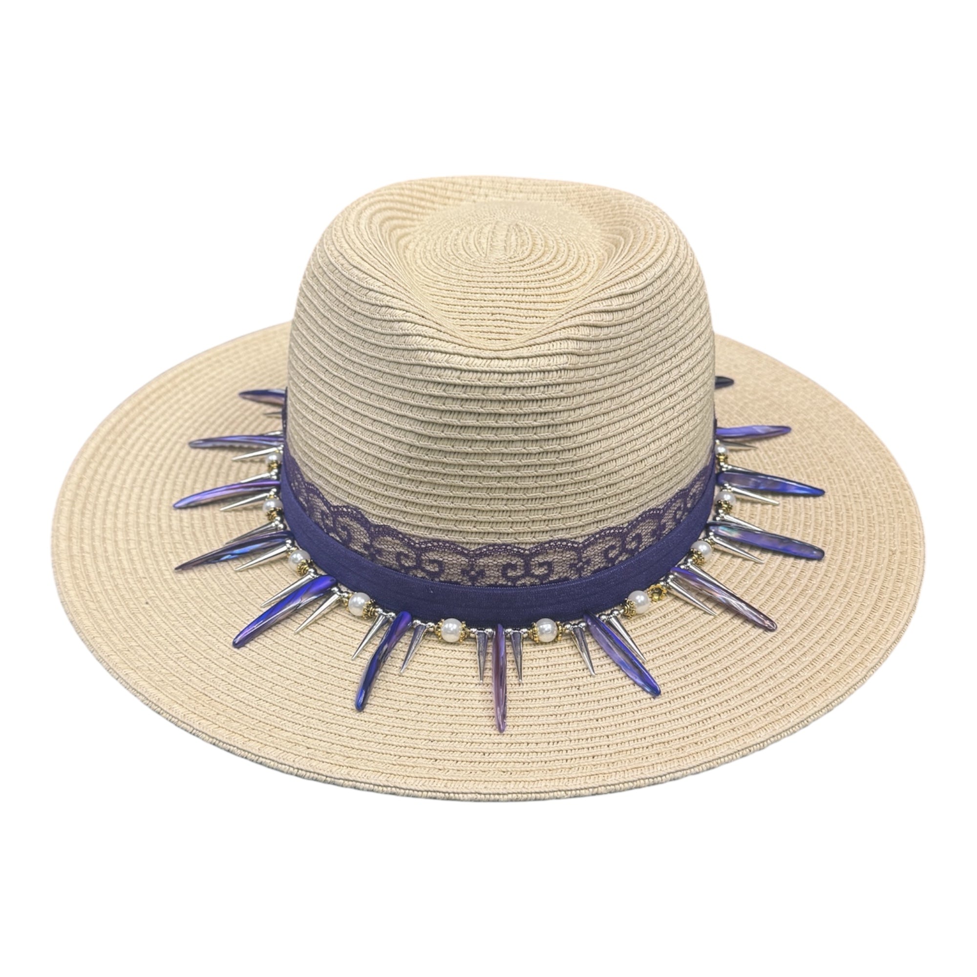 Too Hat To Handle — handcrafted straw fedora by Left Turn Hat Co, front view