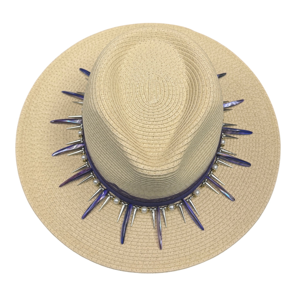 Too Hat To Handle — handcrafted straw fedora by Left Turn Hat Co, styled on model