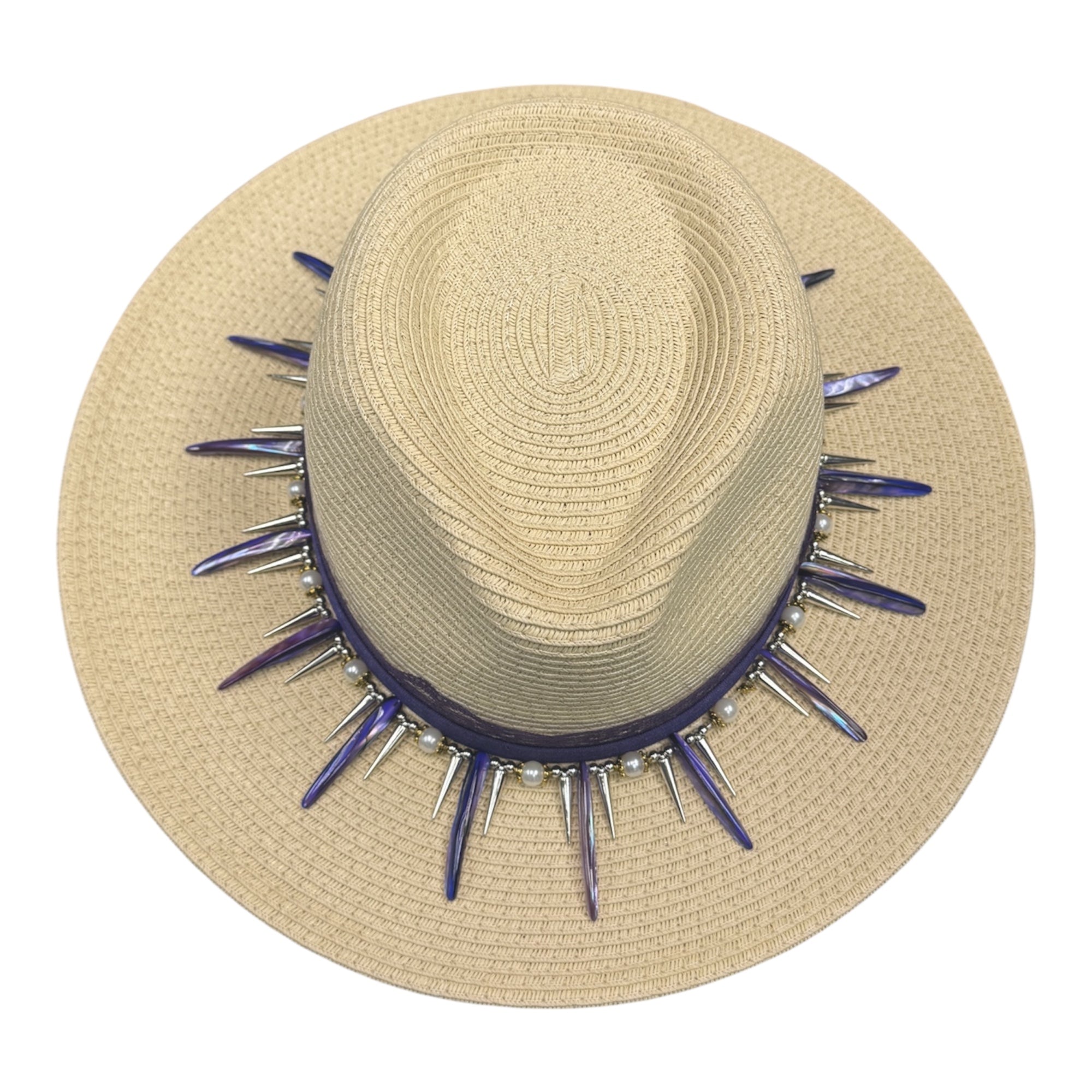 Too Hat To Handle — handcrafted straw fedora by Left Turn Hat Co, styled on model