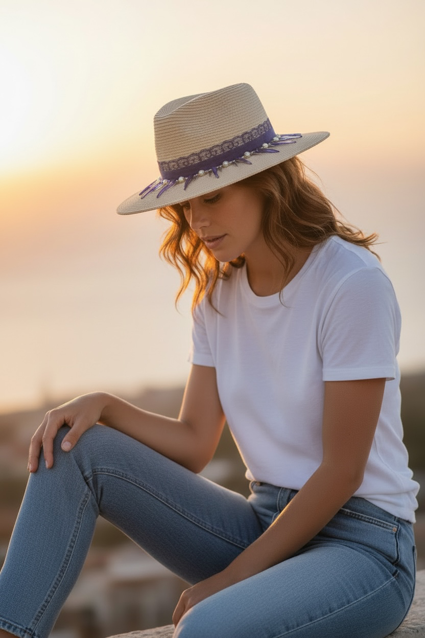 Too Hat To Handle — handcrafted straw fedora by Left Turn Hat Co, side profile
