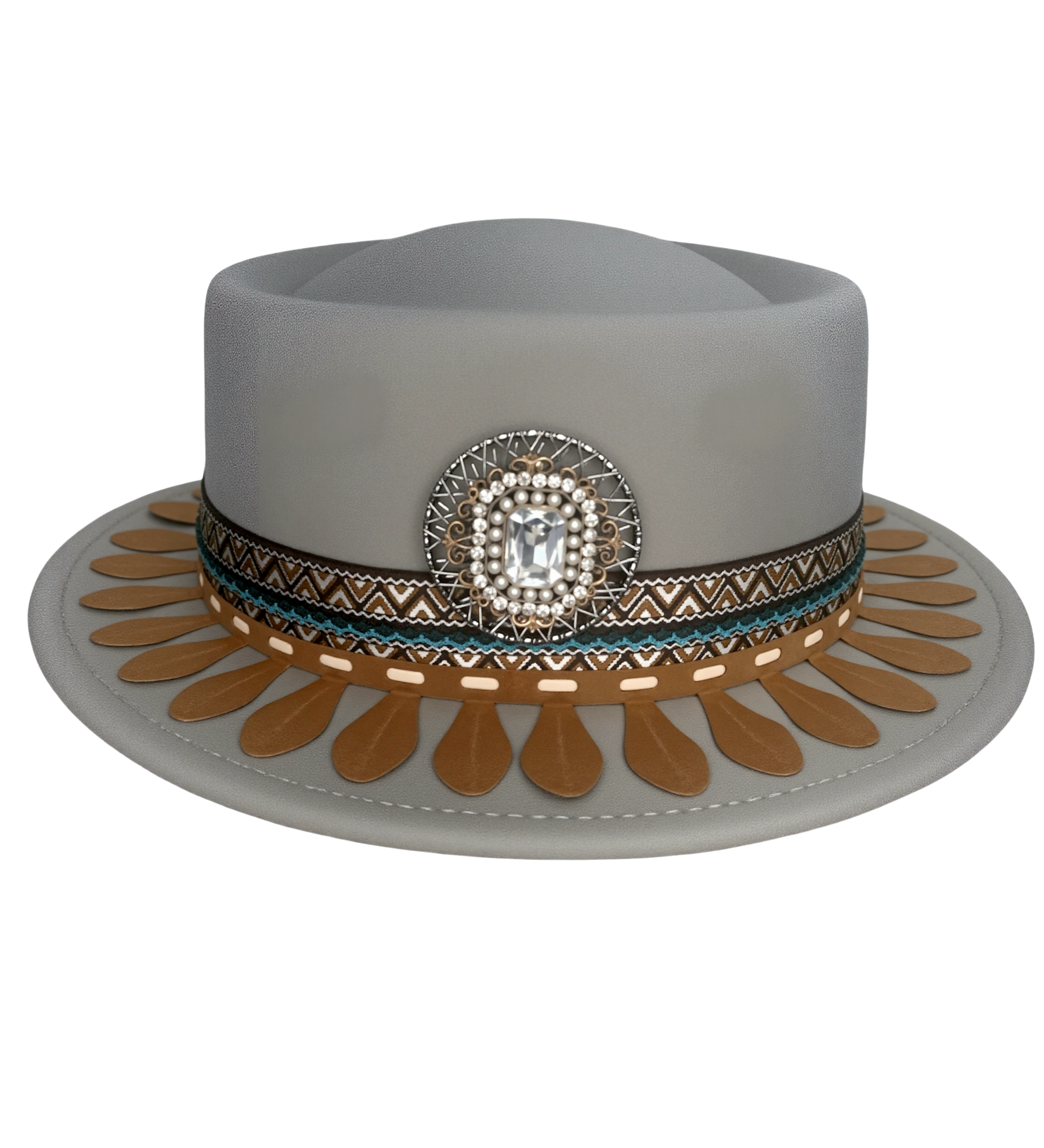 Present Moment — wool felt fedora by Left Turn Hat Co, styled on model