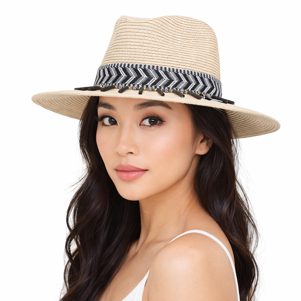 Born Wild — handcrafted straw fedora by Left Turn Hat Co, side profile