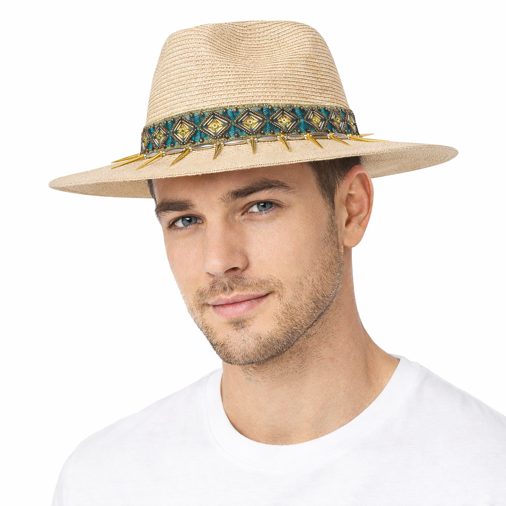 Sweet But Sharp — handcrafted straw fedora by Left Turn Hat Co, alternate angle