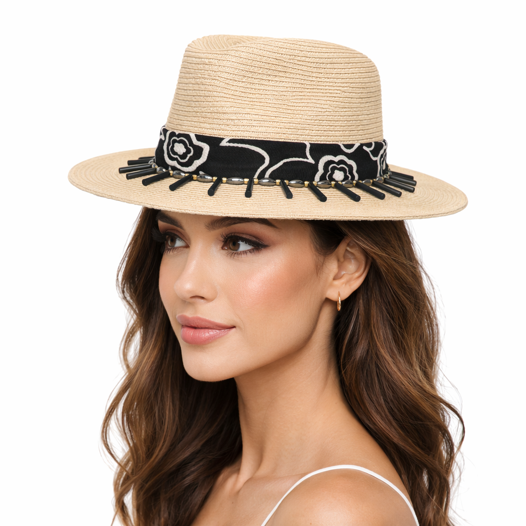First Class — handcrafted straw fedora by Left Turn Hat Co, side profile