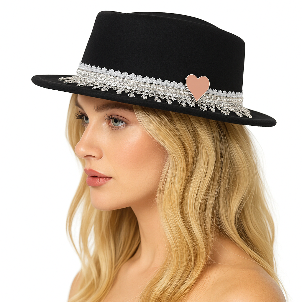 I'm All In! — wool felt fedora by Left Turn Hat Co, styled on model