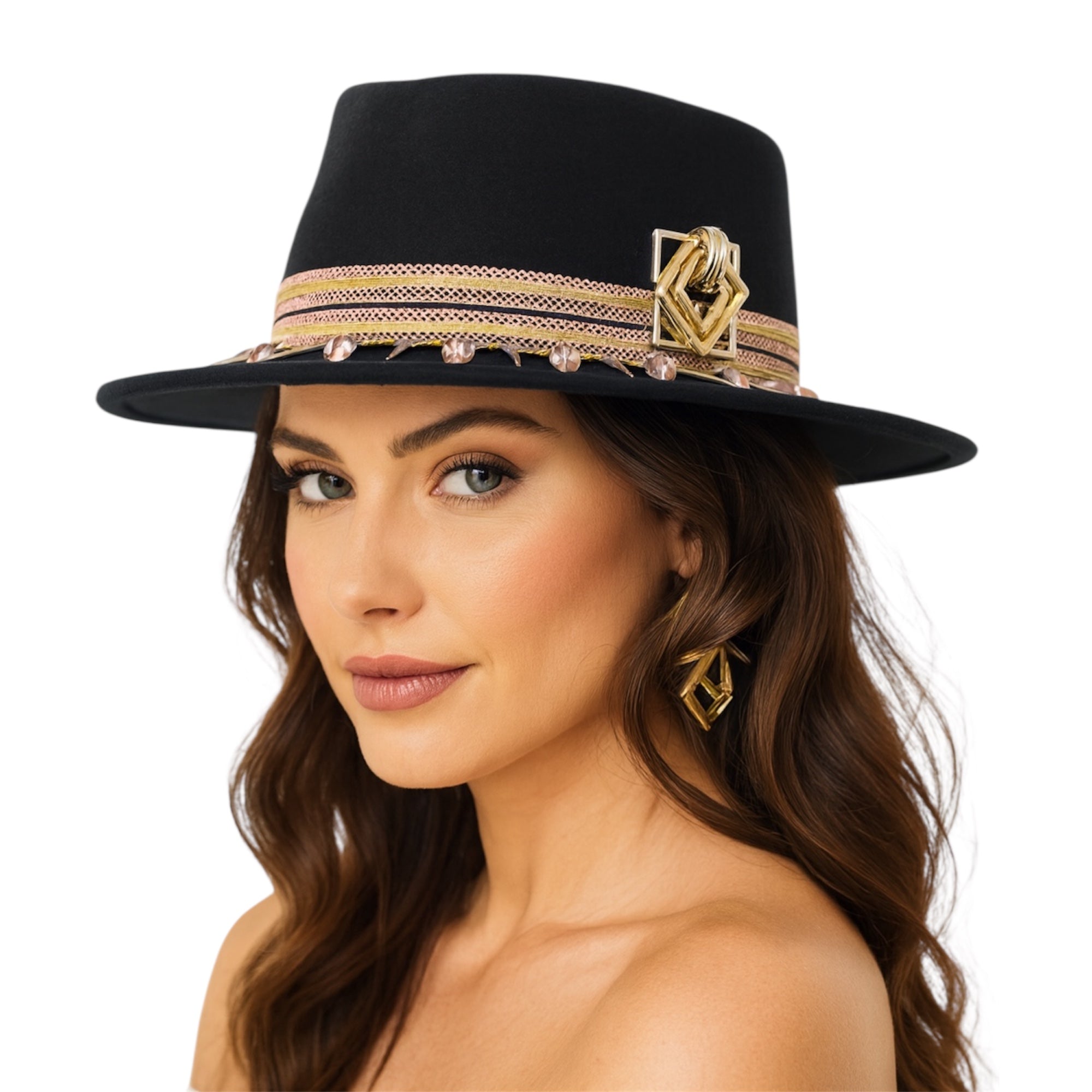 Light Up The Night — wool felt fedora by Left Turn Hat Co, side profile