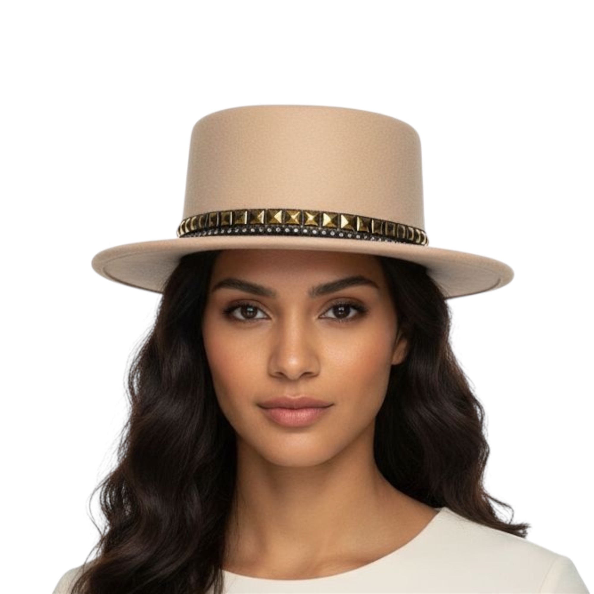 Gold And Daze — wool felt fedora by Left Turn Hat Co, band detail close-up