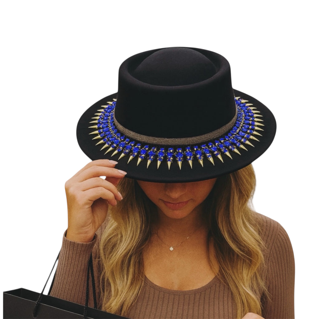 Cosmic Crown — wool felt fedora by Left Turn Hat Co, alternate angle