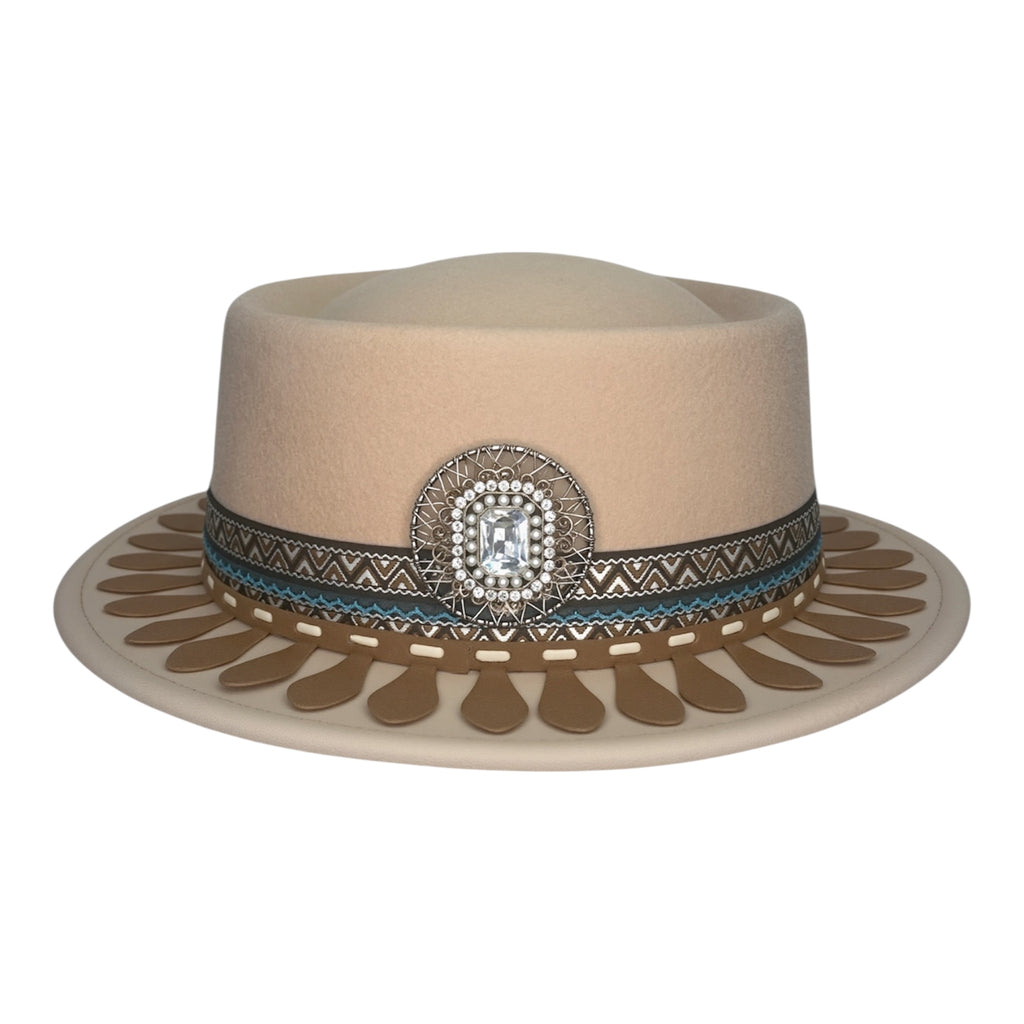 Present Moment — wool felt fedora by Left Turn Hat Co, front view