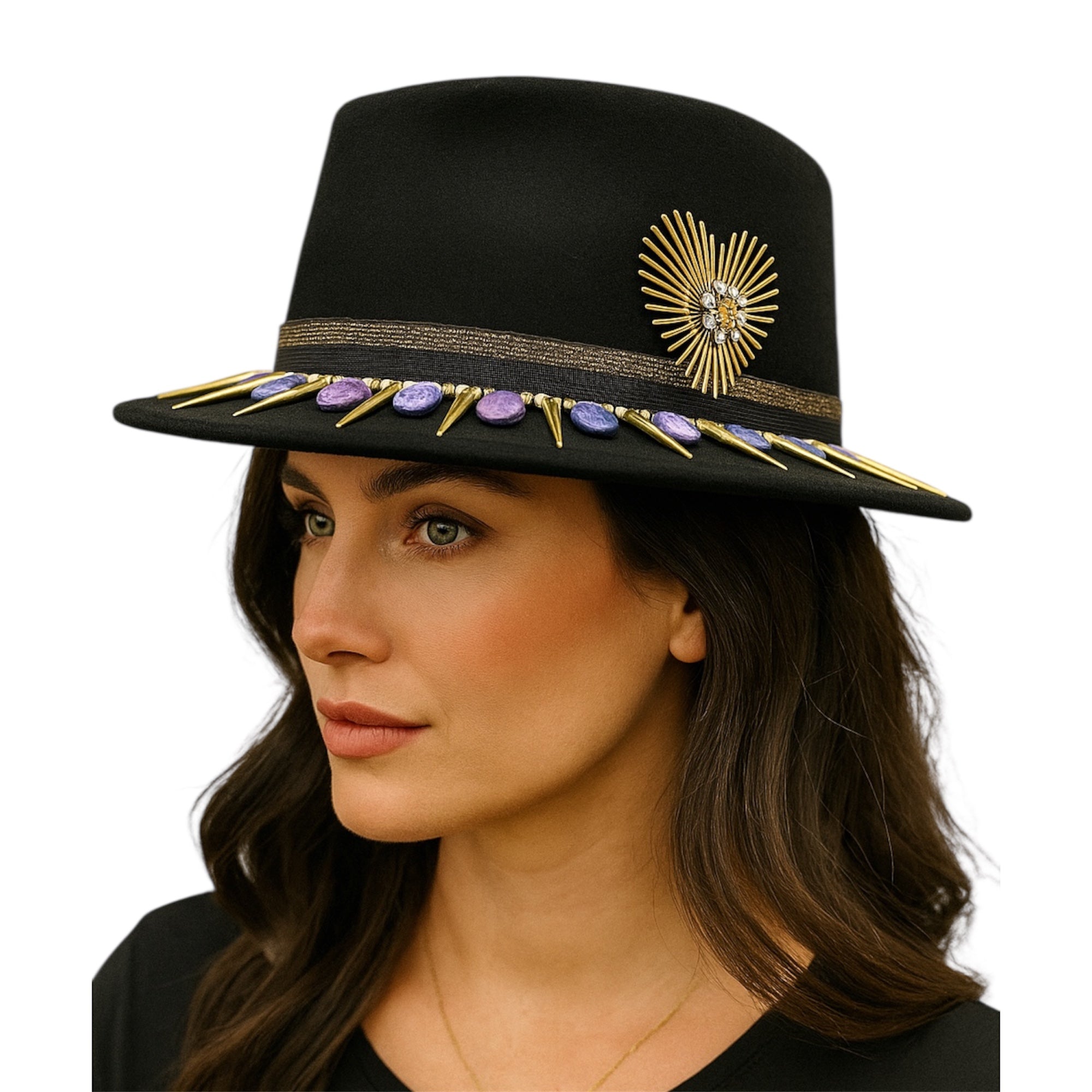 Drunk In Love — wool felt fedora by Left Turn Hat Co, styled on model