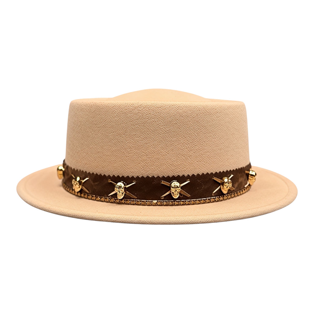Dance With Danger — wool felt fedora by Left Turn Hat Co, front view