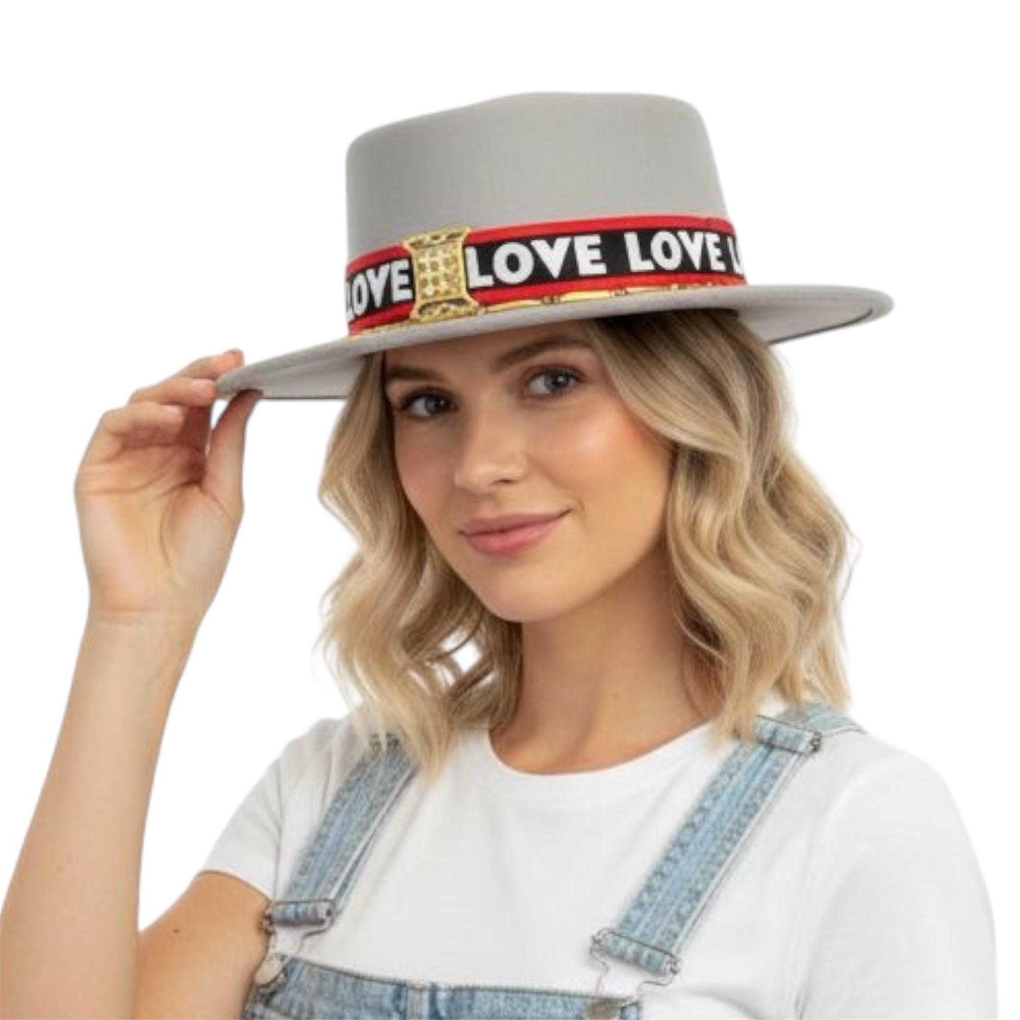 Love Bytes — wool felt fedora by Left Turn Hat Co, side profile