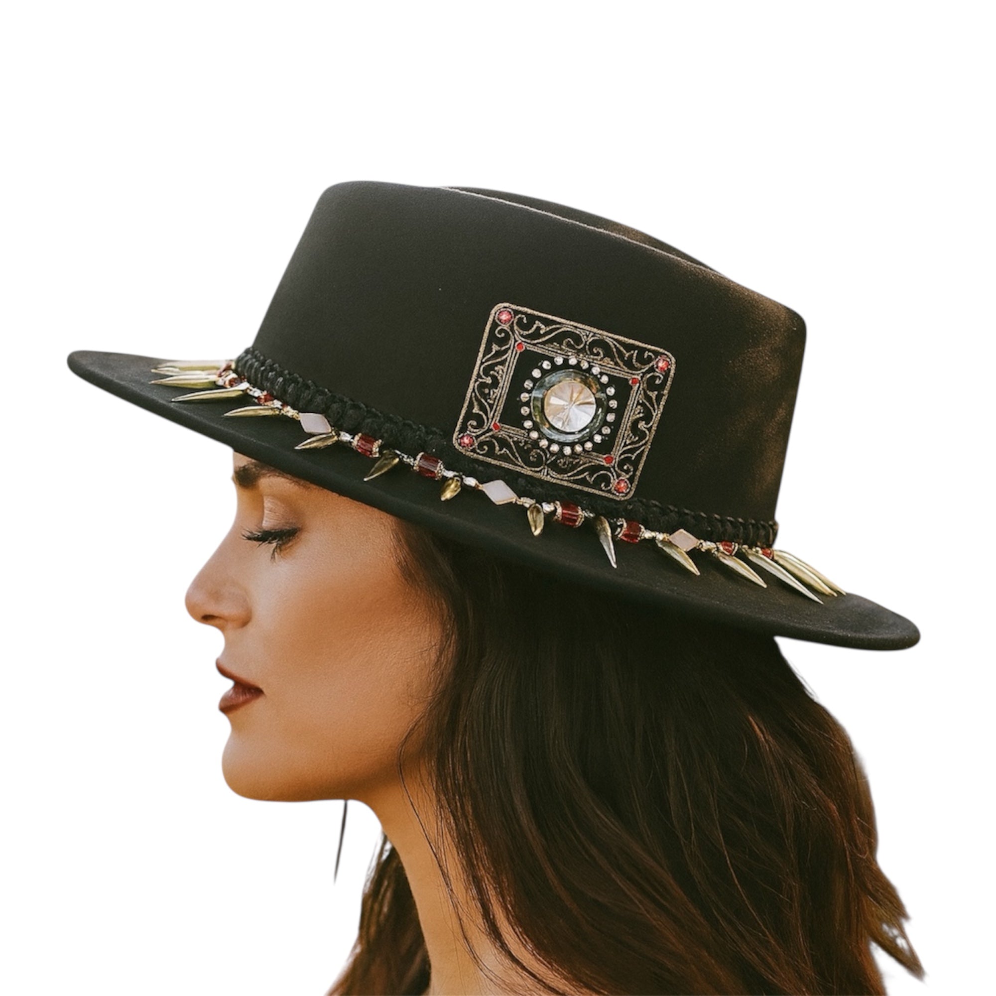 Queen's Gambit — wool felt fedora by Left Turn Hat Co, band detail close-up