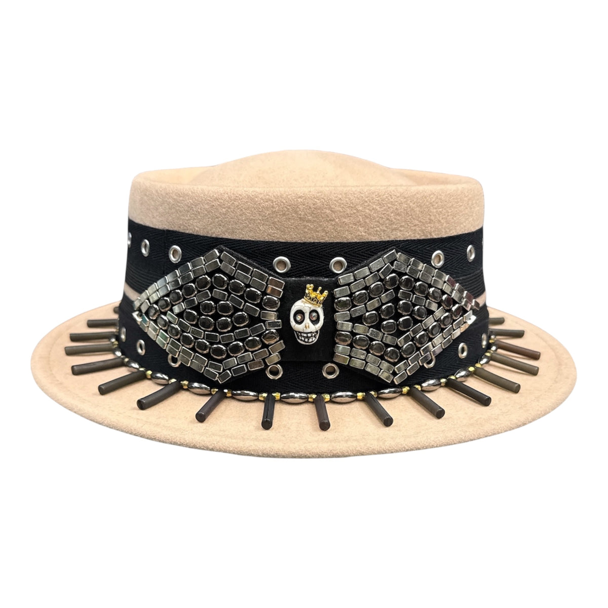 MOSSANT Cosmic Wool Felt Celestial Embellished Layered Band Wide Brim Fedora Hat Jaxon Hats | Colorado Ultra Wide Brim Wool Felt Fedora Hat  main image 3