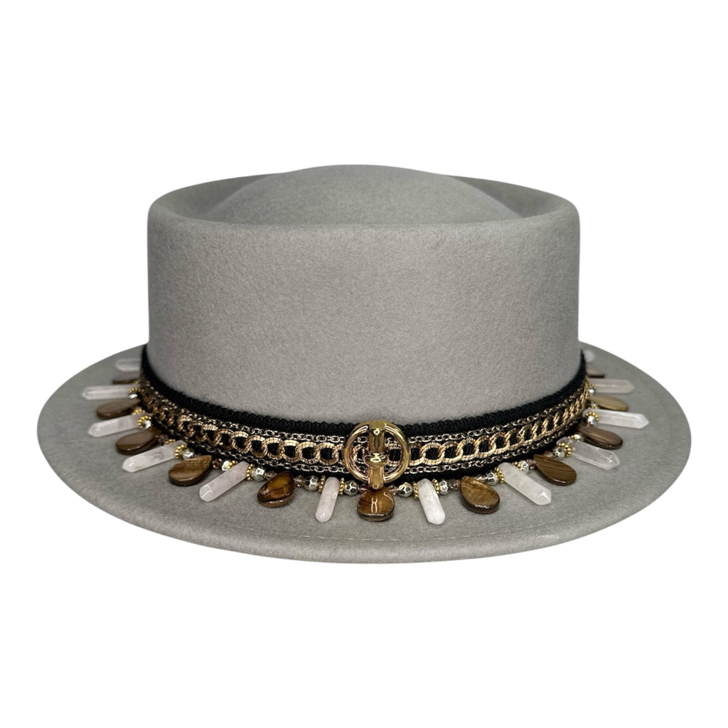 Check Me Out — wool felt fedora by Left Turn Hat Co, front view