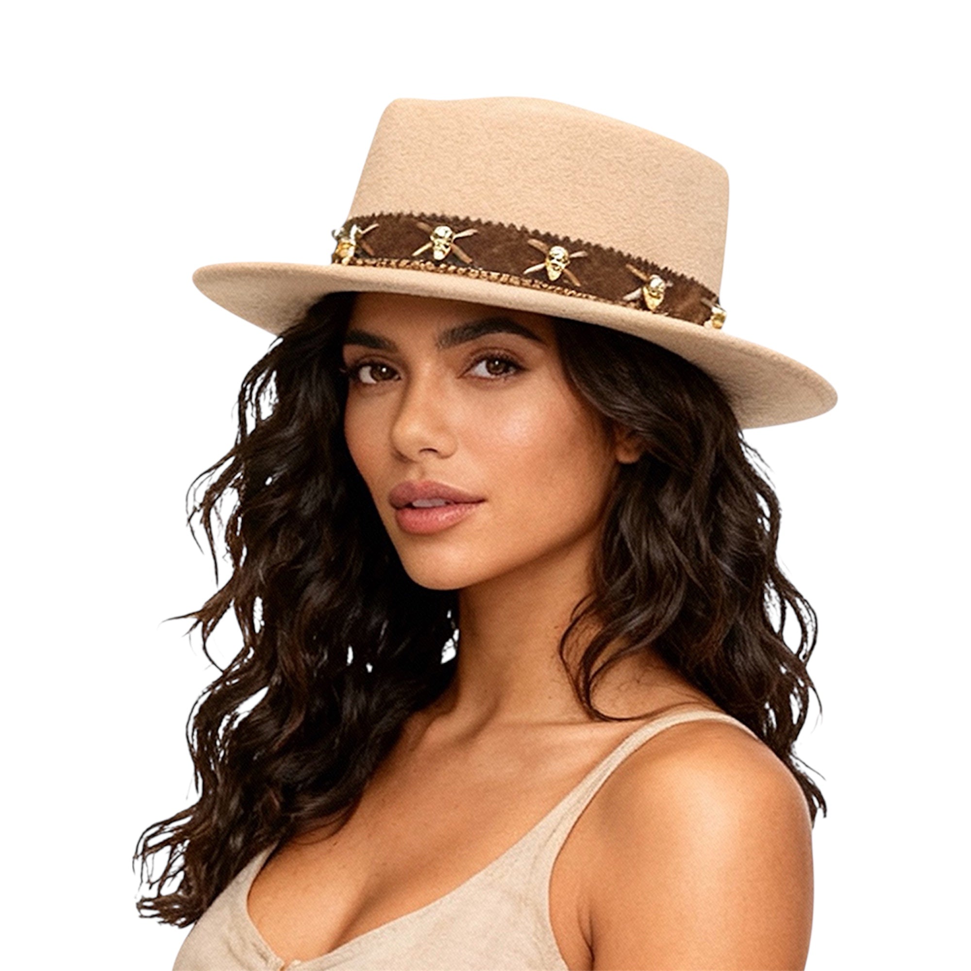 Dance With Danger — wool felt fedora by Left Turn Hat Co, styled on model