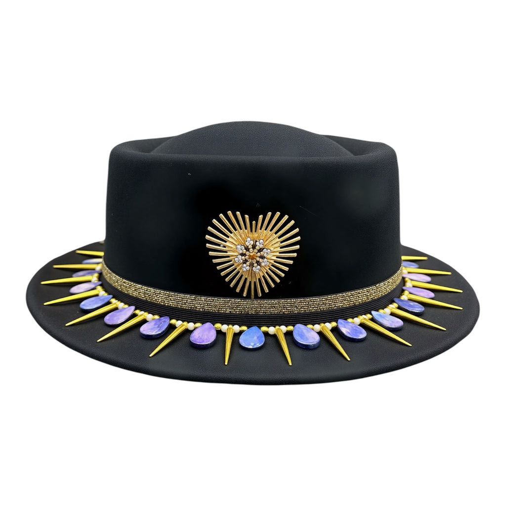 Drunk In Love — wool felt fedora by Left Turn Hat Co, front view