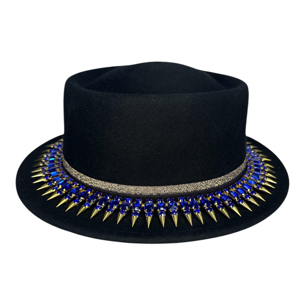 Cosmic Crown — wool felt fedora by Left Turn Hat Co, front view