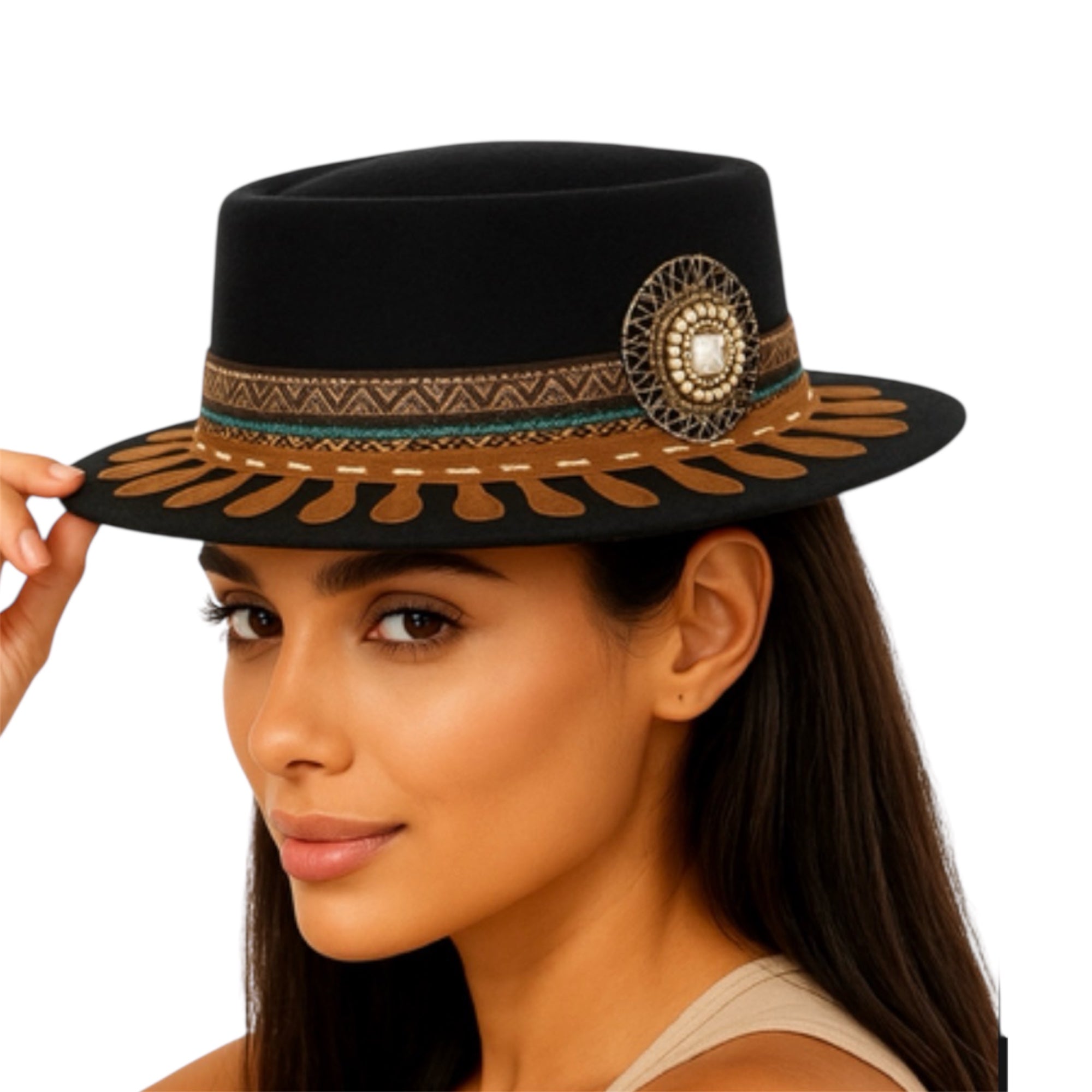 Present Moment — wool felt fedora by Left Turn Hat Co, side profile