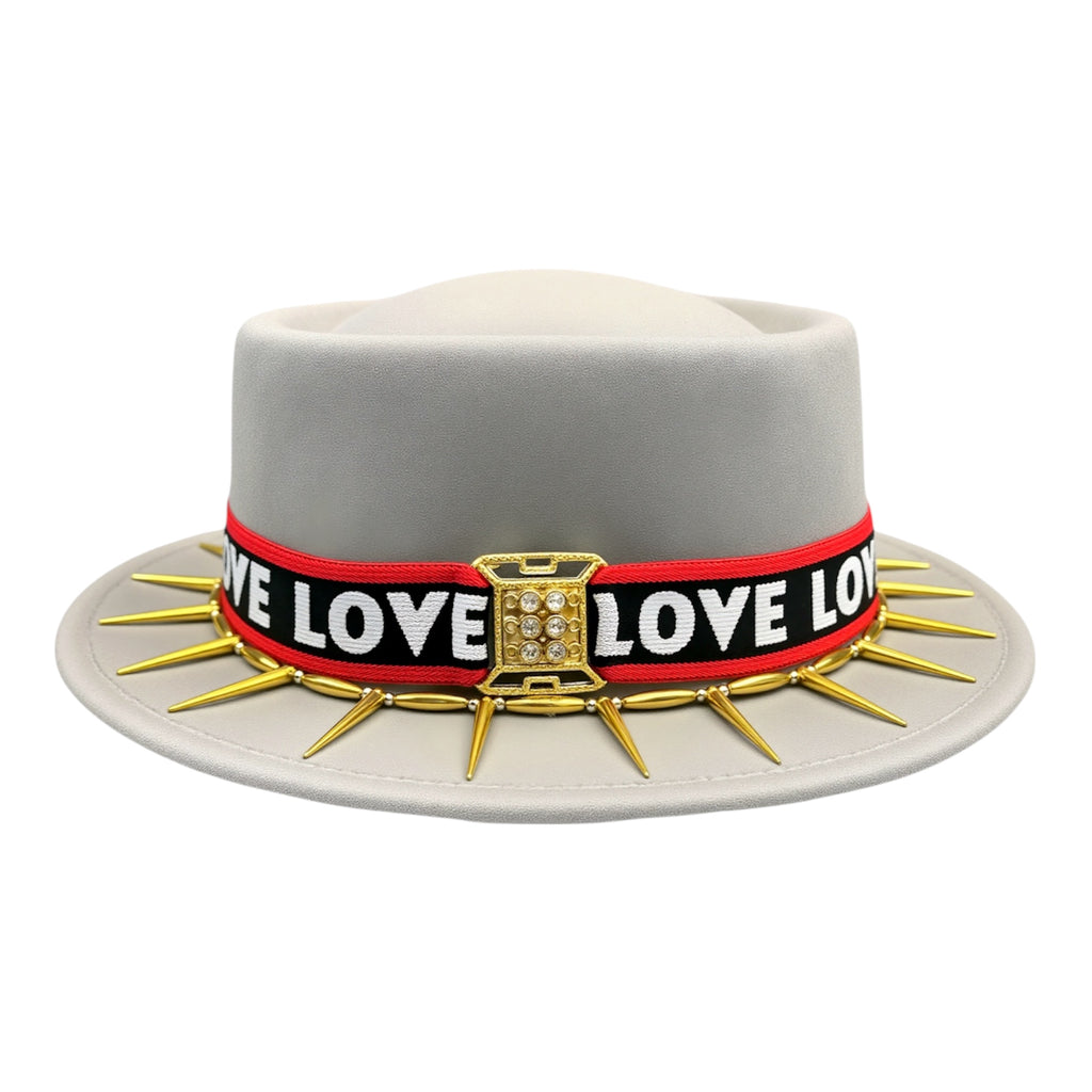 Love Bytes — wool felt fedora by Left Turn Hat Co, front view