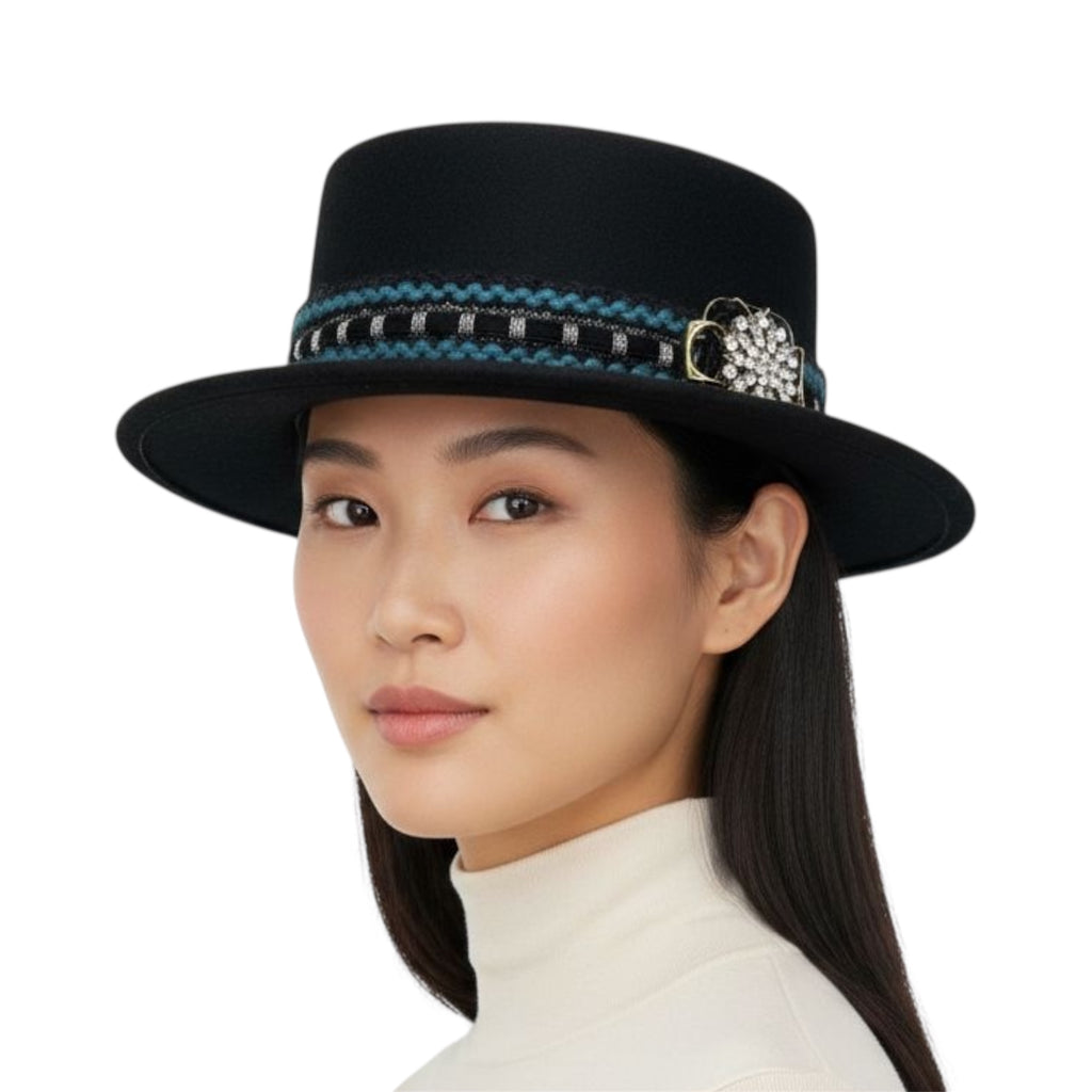 Better Late Than Never — wool felt fedora by Left Turn Hat Co, styled on model