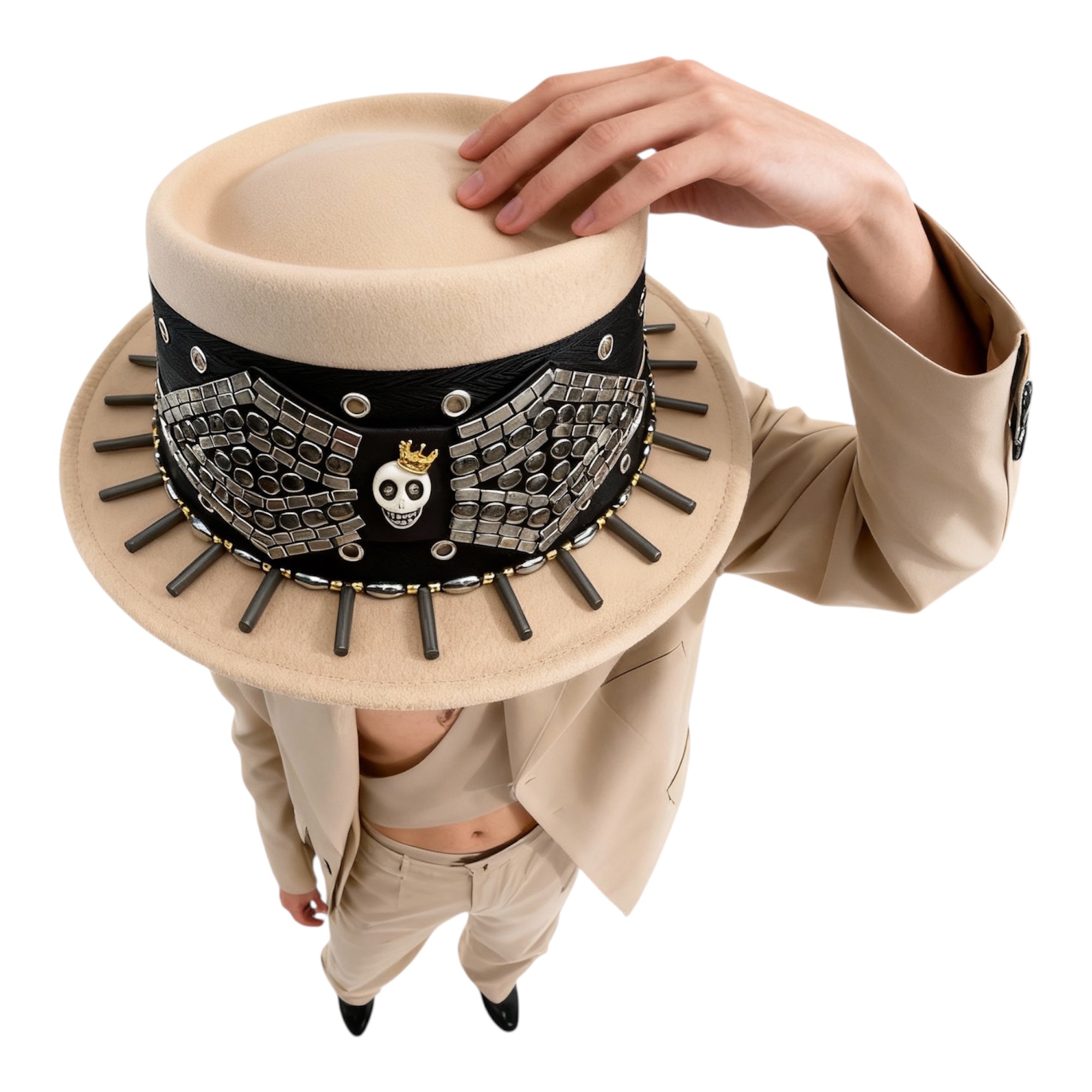 Shake Me To The Bone — wool felt fedora by Left Turn Hat Co, side profile